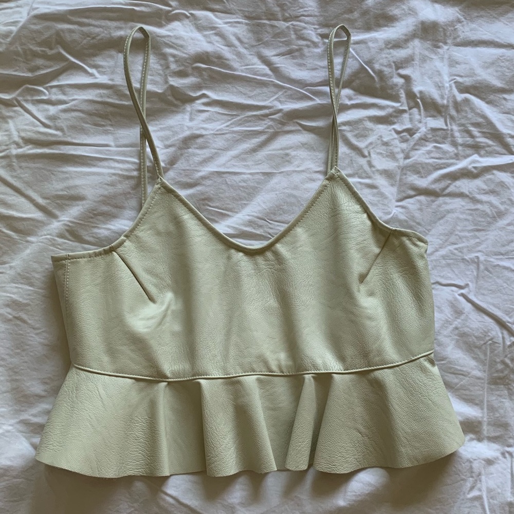 Faux leather cropped top, XS